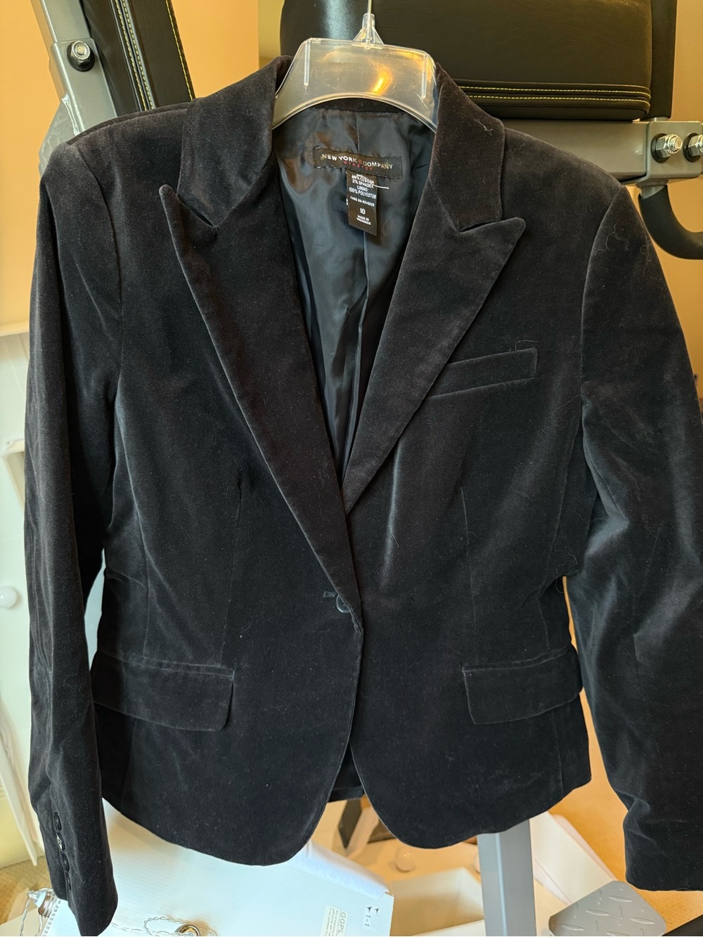New York & Company Black Velvet Blazer